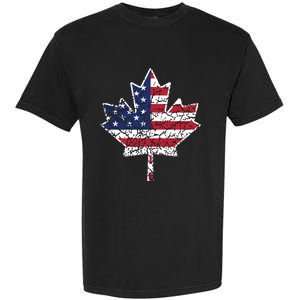 Canadian American Flag Shirts Canada And US Flag Gift Garment-Dyed Heavyweight T-Shirt