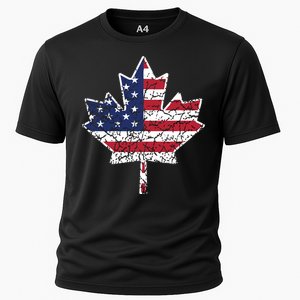 Canadian American Flag Shirts Canada And US Flag Gift Cooling Performance Crew T-Shirt