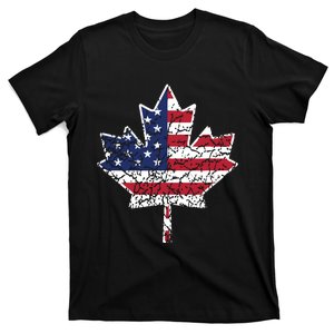 Canadian American Flag Shirts Canada And US Flag Gift T-Shirt