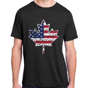 Canadian American Flag Shirts Canada And US Flag Gift Adult ChromaSoft Performance T-Shirt