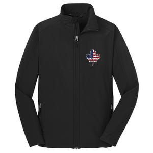 Canadian American Flag Shirts Canada And US Flag Gift Core Soft Shell Jacket