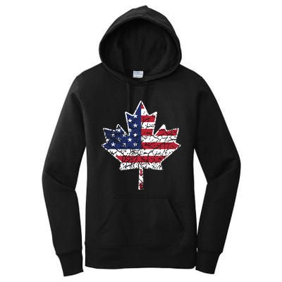 Canadian American Flag Shirts Canada And US Flag Gift Women's Pullover Hoodie