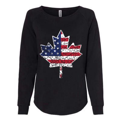 Canadian American Flag Shirts Canada And US Flag Gift Womens California Wash Sweatshirt