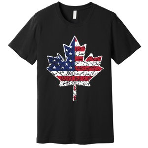 Canadian American Flag Shirts Canada And US Flag Gift Premium T-Shirt