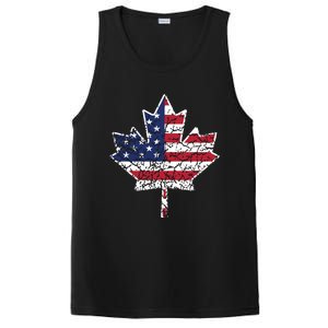 Canadian American Flag Shirts Canada And US Flag Gift PosiCharge Competitor Tank