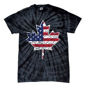 Canadian American Flag Shirts Canada And US Flag Gift Tie-Dye T-Shirt