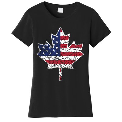 Canadian American Flag Shirts Canada And US Flag Gift Women's T-Shirt