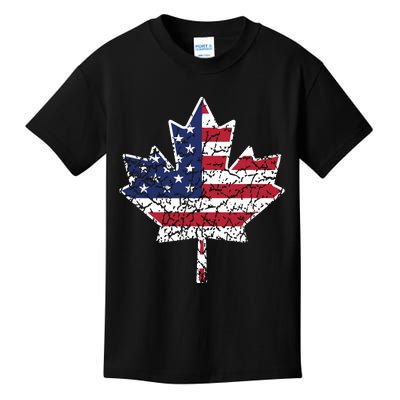 Canadian American Flag Shirts Canada And US Flag Gift Kids T-Shirt