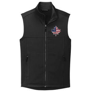 Canadian American Flag Shirts Canada And US Flag Gift Collective Smooth Fleece Vest