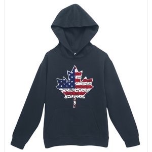 Canadian American Flag Shirts Canada And US Flag Gift Urban Pullover Hoodie