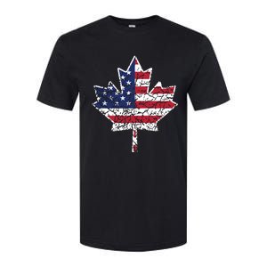 Canadian American Flag Shirts Canada And US Flag Gift Softstyle CVC T-Shirt