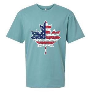 Canadian American Flag Shirts Canada And US Flag Gift Sueded Cloud Jersey T-Shirt