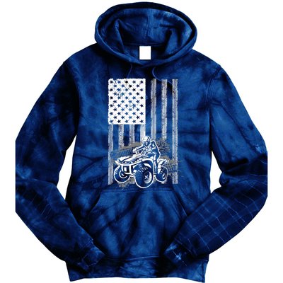 Cool ATV For Quad Racing Squad USA Flag 4 Wheeler Premium Tie Dye Hoodie