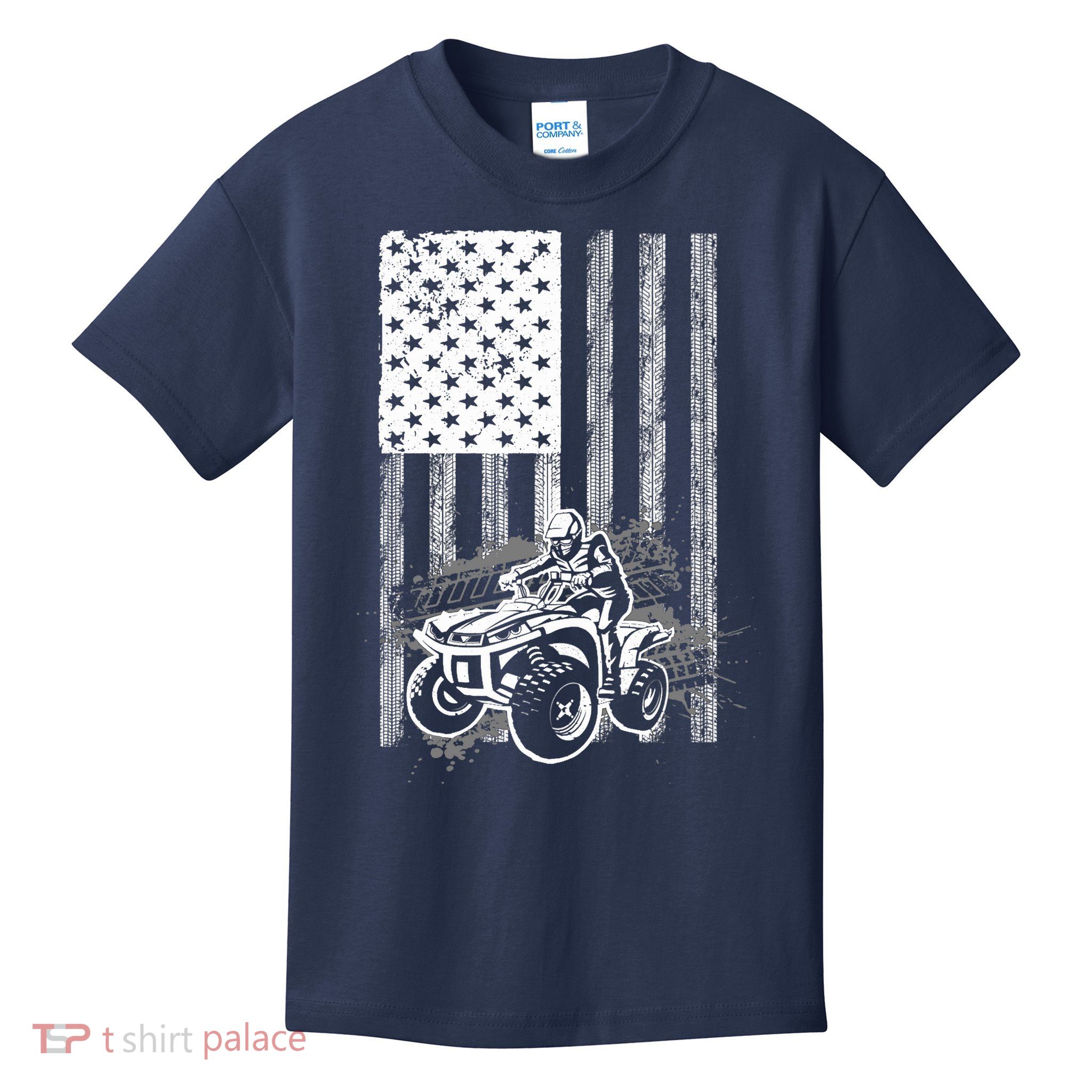 Cool ATV For Quad Racing Squad USA Flag 4 Wheeler Premium Kids T-Shirt