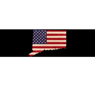 Connecticut American Flag Vintage Bumper Sticker