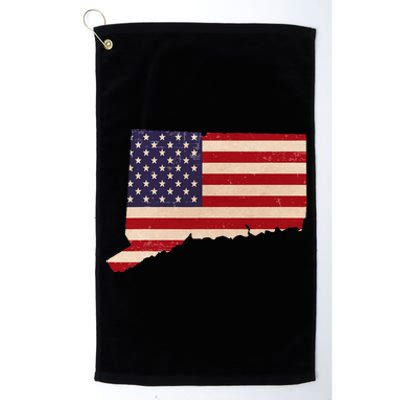 Connecticut American Flag Vintage Platinum Collection Golf Towel