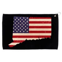 Connecticut American Flag Vintage Grommeted Golf Towel