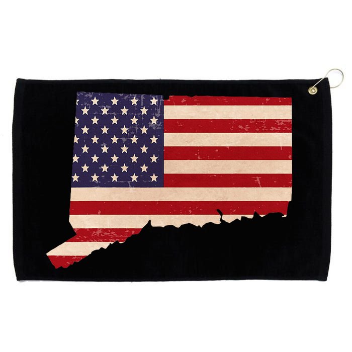 Connecticut American Flag Vintage Grommeted Golf Towel