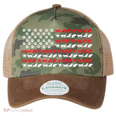 Cat American Flag USA Paws Patriotic Legacy Tie Dye Trucker Hat