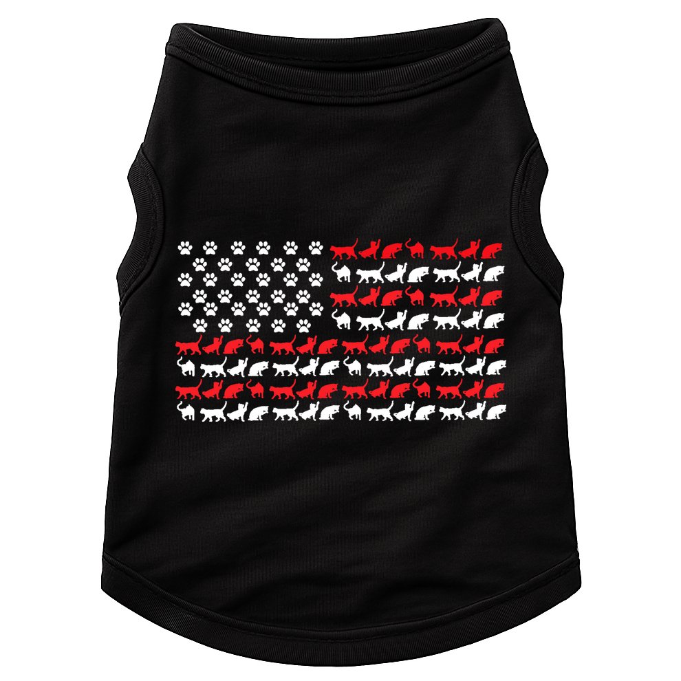 Cat American Flag USA Paws Patriotic Doggie Tank