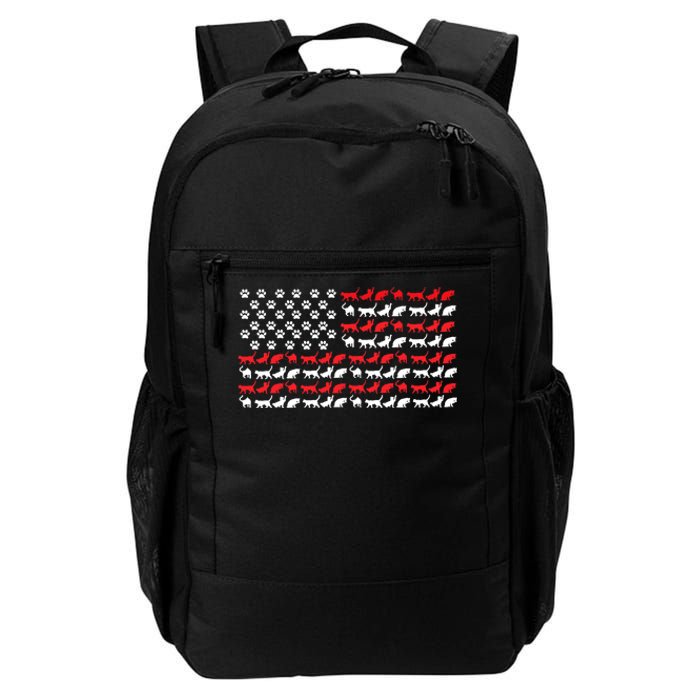 Cat American Flag USA Paws Patriotic Daily Commute Backpack