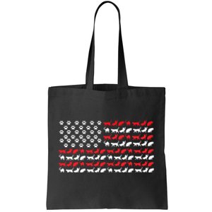 Cat American Flag USA Paws Patriotic Tote Bag