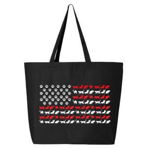 Cat American Flag USA Paws Patriotic 25L Jumbo Tote