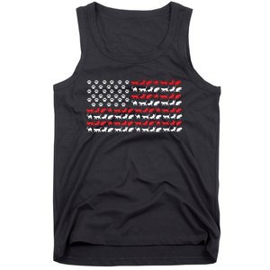 Cat American Flag USA Paws Patriotic Tank Top