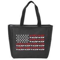 Cat American Flag USA Paws Patriotic Zip Tote Bag