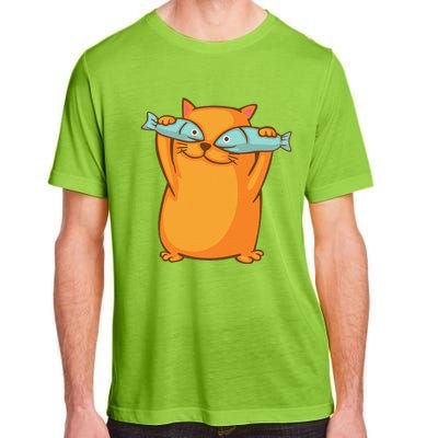 Cute And Funny Ginger Cat Has Fish Eyes Kitty Kitten Joke Adult ChromaSoft Performance T-Shirt