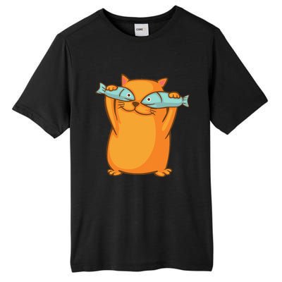 Cute And Funny Ginger Cat Has Fish Eyes Kitty Kitten Joke Tall Fusion ChromaSoft Performance T-Shirt