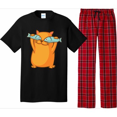 Cute And Funny Ginger Cat Has Fish Eyes Kitty Kitten Joke Pajama Set