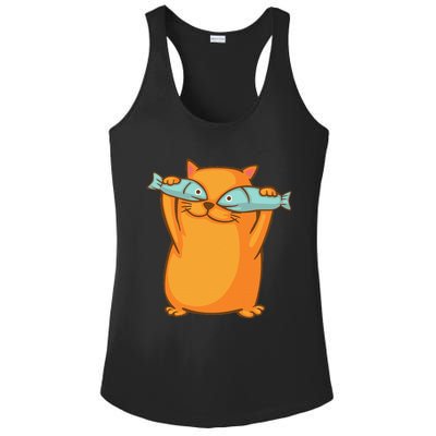 Cute And Funny Ginger Cat Has Fish Eyes Kitty Kitten Joke Ladies PosiCharge Competitor Racerback Tank