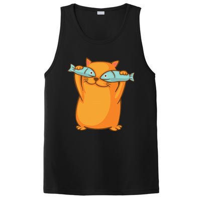 Cute And Funny Ginger Cat Has Fish Eyes Kitty Kitten Joke PosiCharge Competitor Tank