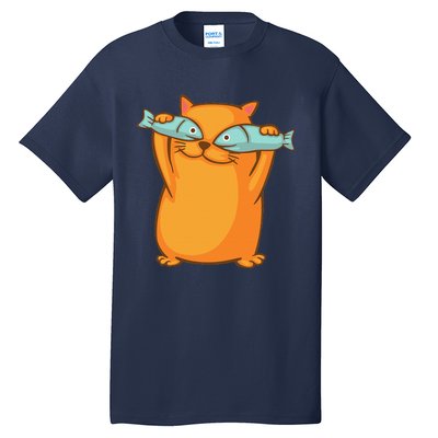 Cute And Funny Ginger Cat Has Fish Eyes Kitty Kitten Joke Tall T-Shirt