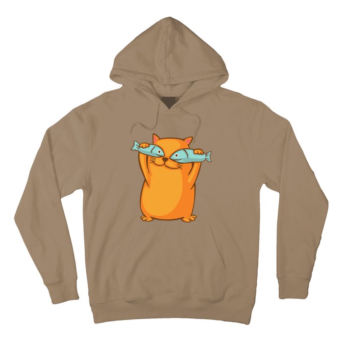 Cute And Funny Ginger Cat Has Fish Eyes Kitty Kitten Joke Hoodie