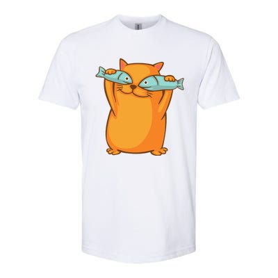 Cute And Funny Ginger Cat Has Fish Eyes Kitty Kitten Joke Softstyle CVC T-Shirt