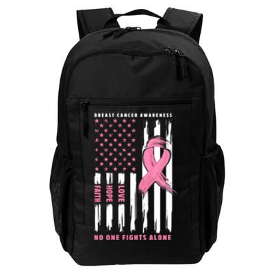 Cool American Flag Breast Cancer Awareness Daily Commute Backpack