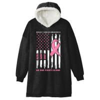 Cool American Flag Breast Cancer Awareness Hooded Wearable Blanket