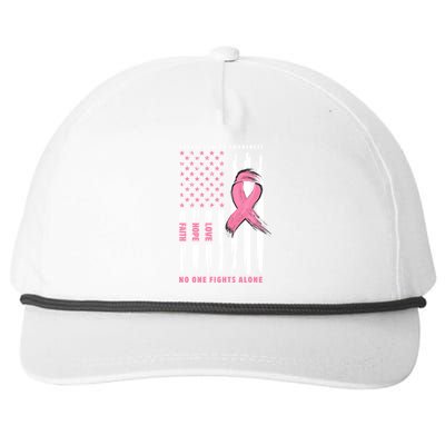 Cool American Flag Breast Cancer Awareness Snapback Five-Panel Rope Hat