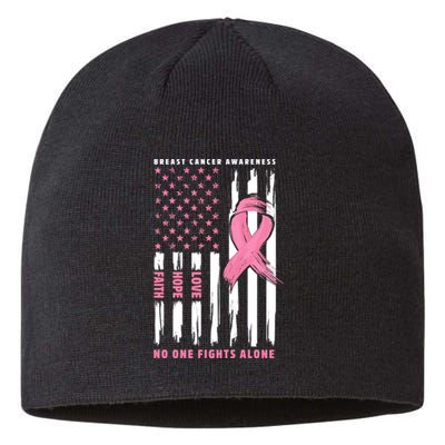 Cool American Flag Breast Cancer Awareness Sustainable Beanie