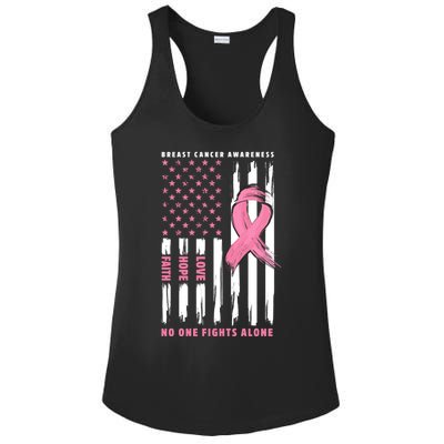 Cool American Flag Breast Cancer Awareness Ladies PosiCharge Competitor Racerback Tank