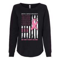 Cool American Flag Breast Cancer Awareness Womens California Wash Sweatshirt