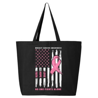 Cool American Flag Breast Cancer Awareness 25L Jumbo Tote