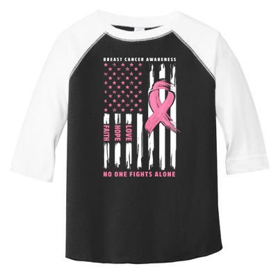 Cool American Flag Breast Cancer Awareness Toddler Fine Jersey T-Shirt