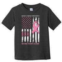 Cool American Flag Breast Cancer Awareness Toddler T-Shirt