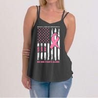 Cool American Flag Breast Cancer Awareness Women's Strappy Tank