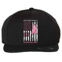 Cool American Flag Breast Cancer Awareness Wool Snapback Cap