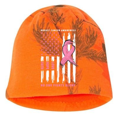 Cool American Flag Breast Cancer Awareness Kati - Camo Knit Beanie