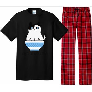 Cute And Funny Russian Language Cat In Soup Bowl Pajama Set